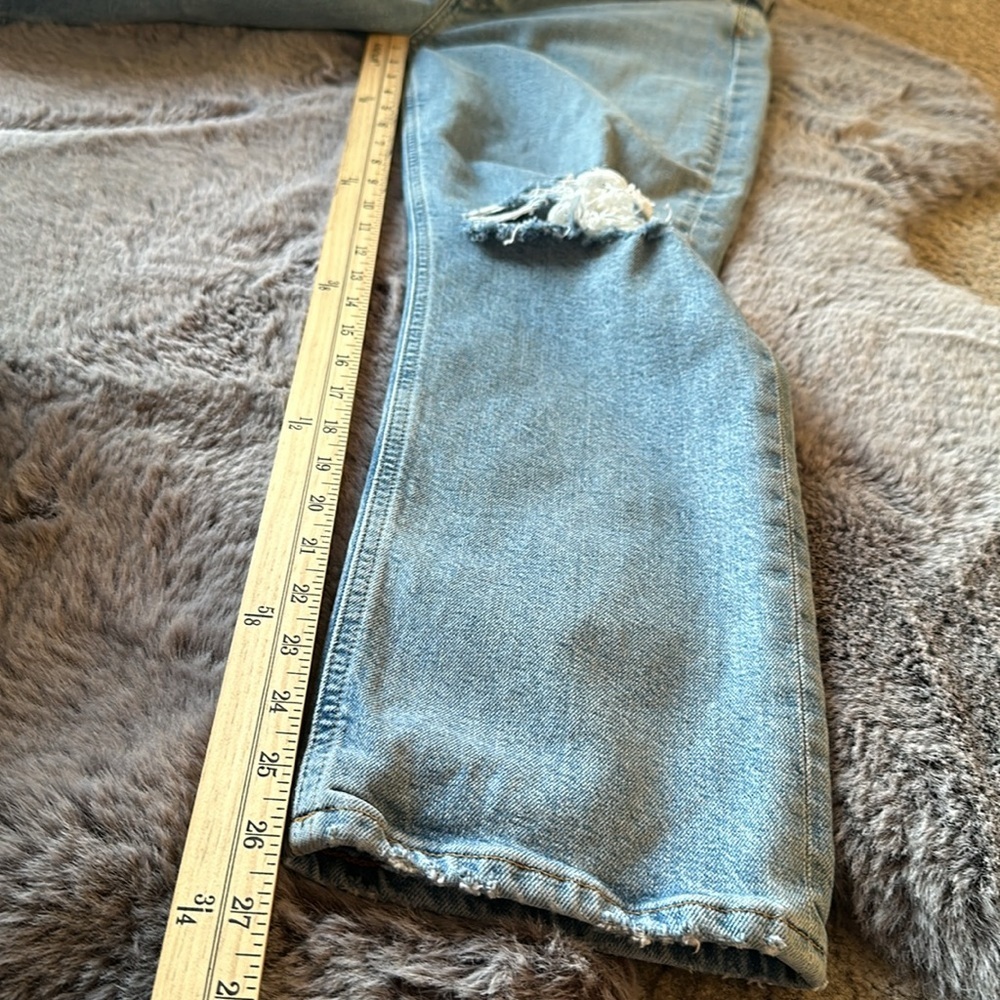 AGOLDE Riley High Rise Button Fly Crop Ankle Ripped Distressed Straight Leg 29 - Picture 14 of 14